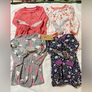 4 pack lot of carters 2t footed pajamas